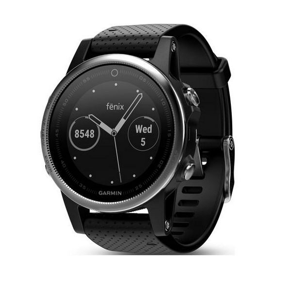 Smartwatch GARMIN FENIX 5S GPS 10 ATM Silber Schwarz